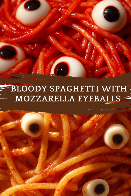 Bloody Spaghetti with Mozzarella Eyeballs, Halloween Pasta Recipe