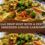 Egg Drop Soup with Shredded Ginger Garnish