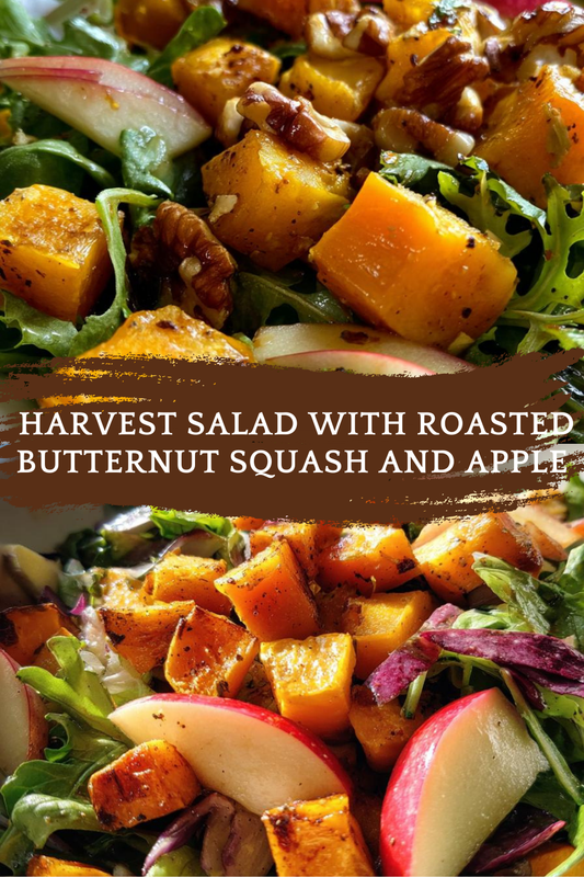 Fall harvest salad with roasted butternut squash and apple
