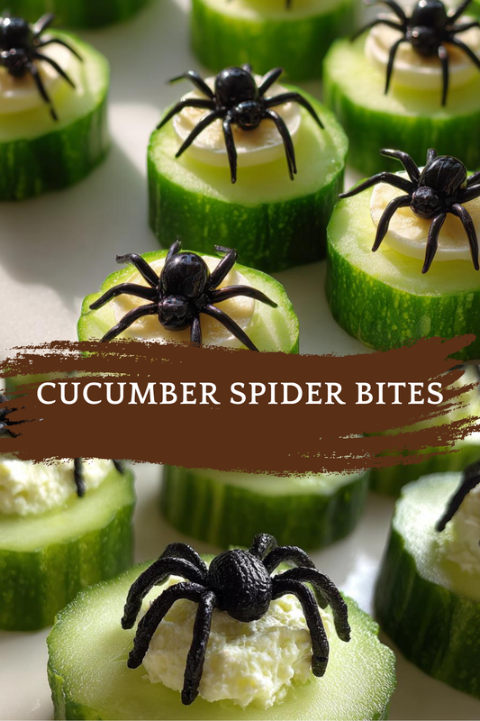 Halloween Cucumber Spider Bites