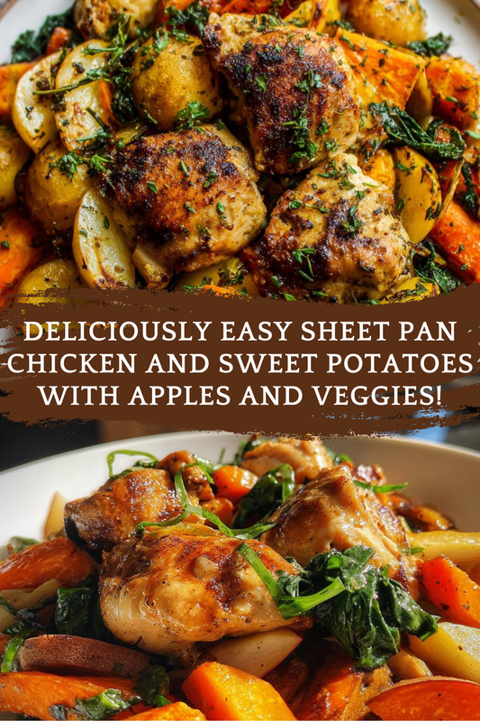 Sheet Pan Chicken and Sweet Potatoes with Apples and Veggies
