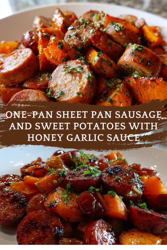 Sheet Pan Sausage and Sweet Potatoes with Honey Garlic Sauce