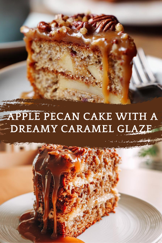 Apple Pecan Cake With Caramel Glaze