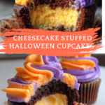 Cheesecake Stuffed Halloween Cupcakes
