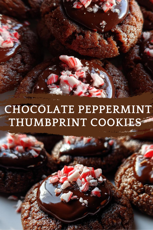 Chocolate Peppermint Thumbprint Cookies