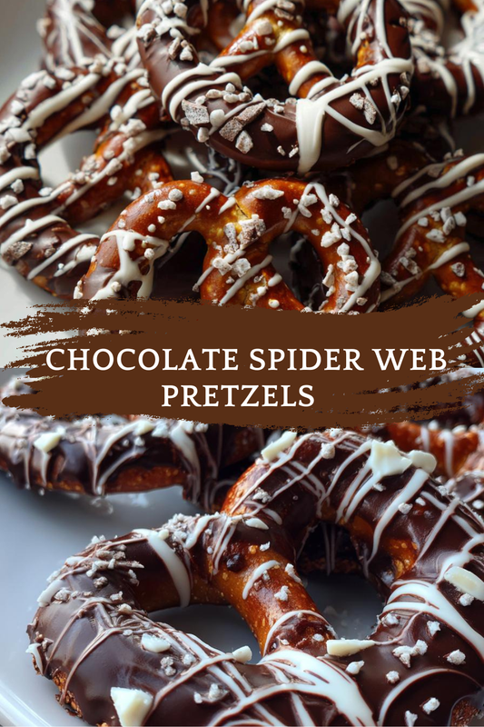 Chocolate Spider Web Pretzels