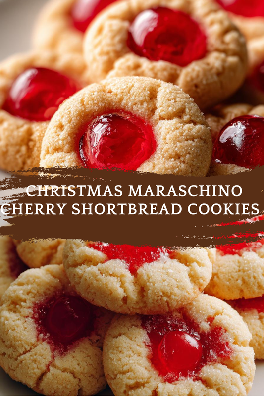 Christmas Maraschino Cherry Shortbread Cookies