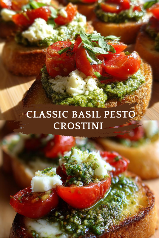 Classic Basil Pesto Crostini