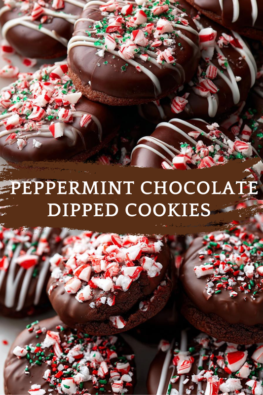 Festive Peppermint Chocolate Dipped Cookies