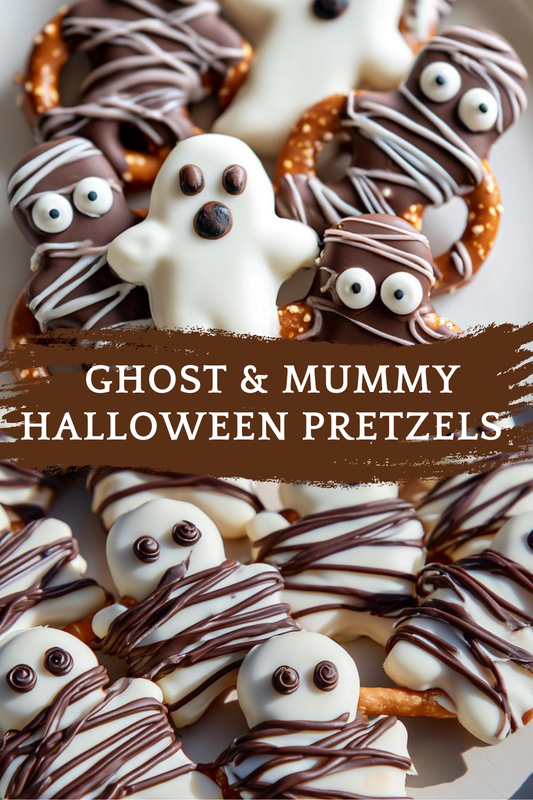 Ghost & Mummy Halloween Pretzels