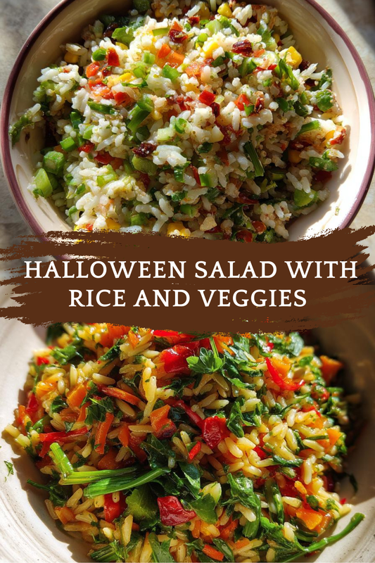 Halloween Salad with Rice and Veggies