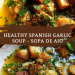 Healthy Spanish garlic soup, Sopa de Ajo