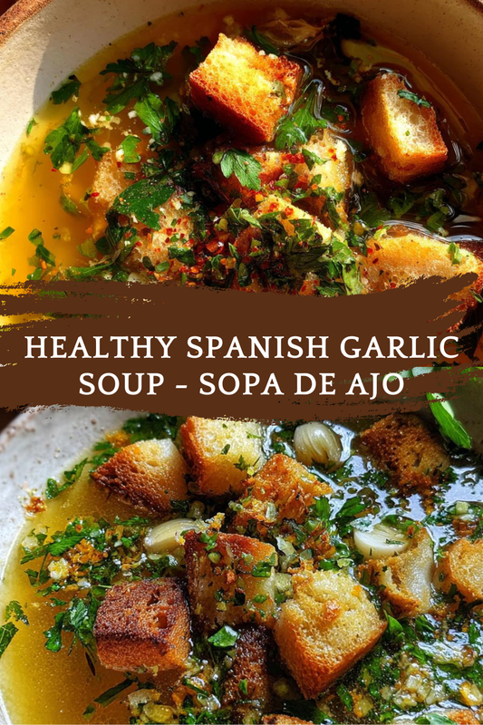 Healthy Spanish garlic soup, Sopa de Ajo