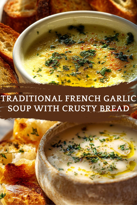 Traditional French Garlic Soup Recipe with Crusty Bread