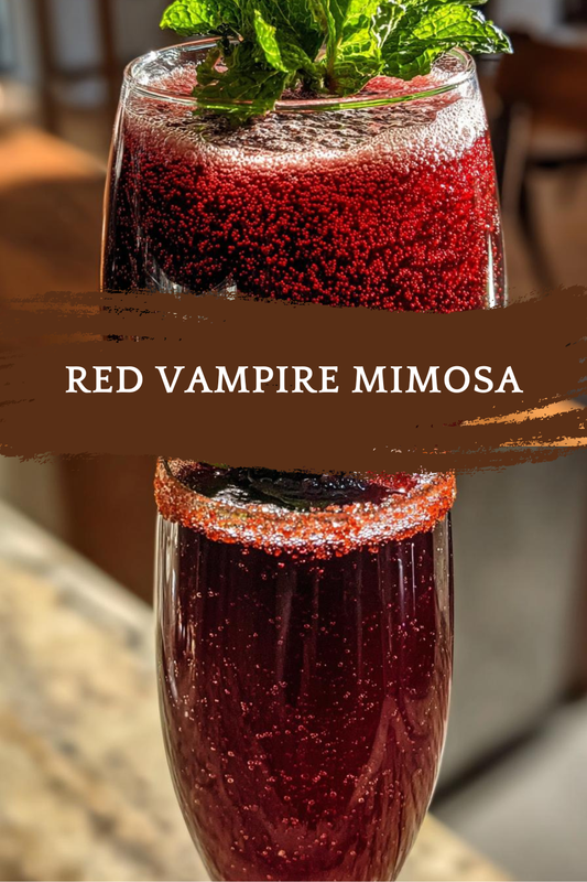 Vampire Mimosa: Spooky Red Halloween Cocktail