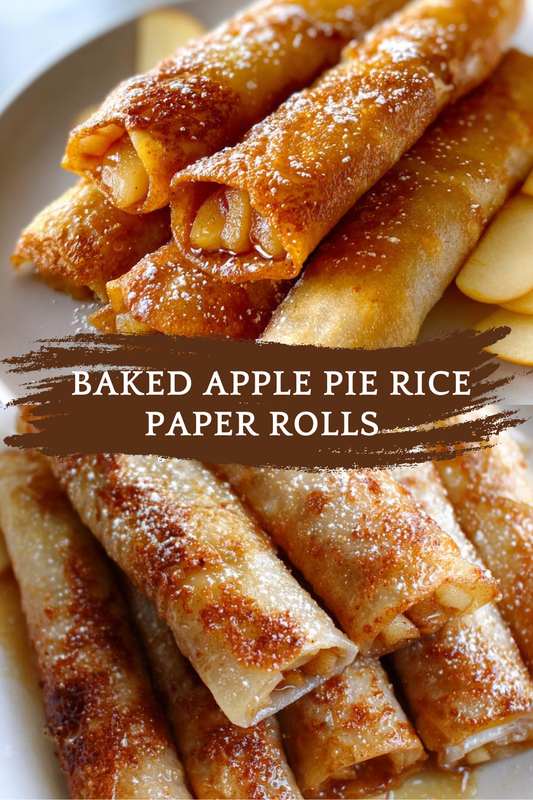Baked Apple Pie Rice Paper Rolls