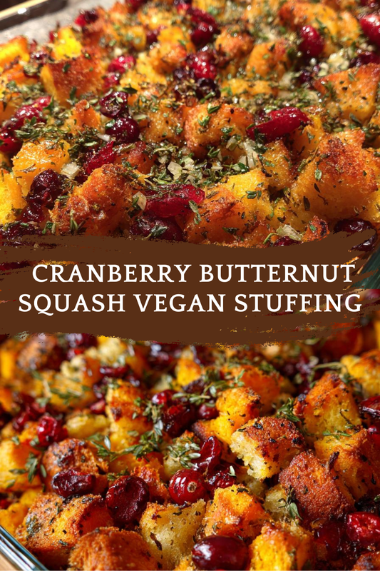 Comforting, Cranberry Butternut Squash Vegan Stuffing