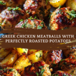 Greek Chicken Meatballs and Potatoes