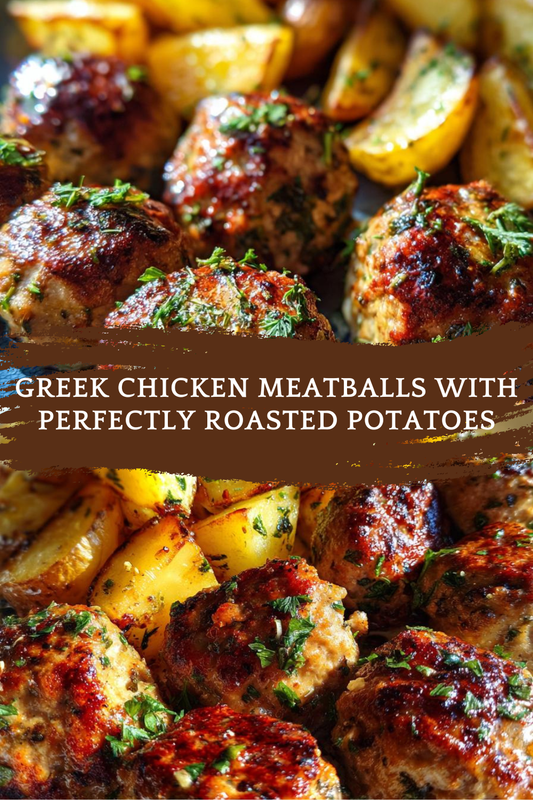 Greek Chicken Meatballs and Potatoes