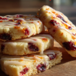 Orange Cranberry Shortbread Cookies with Zesty Glaz