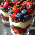 Patriotic Berry and Pudding Dirt Cups
