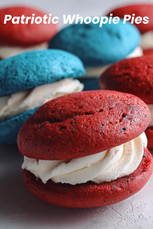 Patriotic Red, White, and Blue Whoopie Pies