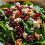 Apple-Cranberry Spinach Salad with Goat Cheese