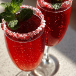 Candy Cane Mimosas cocktail