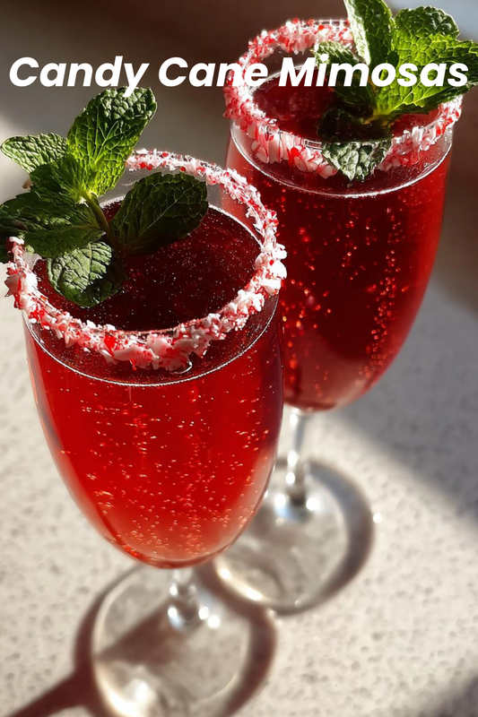 Candy Cane Mimosas cocktail