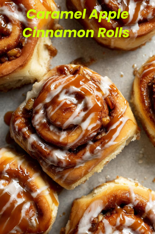 Caramel Apple Cinnamon Rolls with Sweet Caramel Glaze
