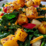 Fall Chopped Salad with Spinach, Butternut Squash, Apples & Cheddar