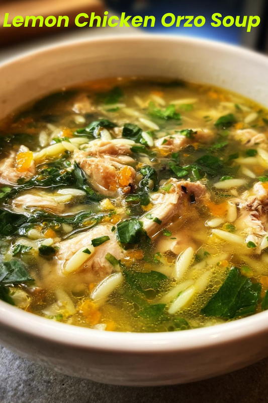 Lemon Chicken Orzo Soup