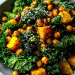 Massaged Kale Salad with Roasted Squash & Chickpeas