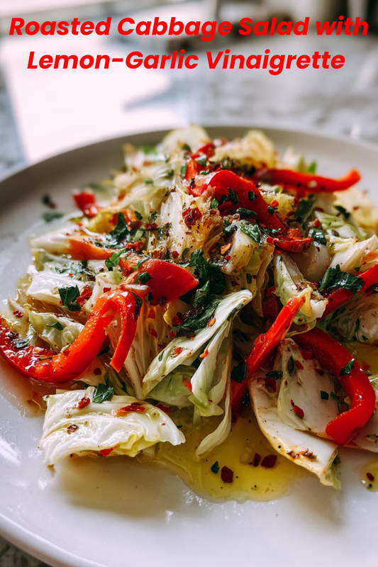 Roasted Cabbage Salad with Lemon-Garlic Vinaigrette