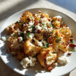 Roasted Cauliflower Salad with Almonds, Olives & Feta