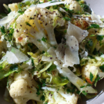 Shaved Cauliflower Salad with Lemon Vinaigrette & Parmesan