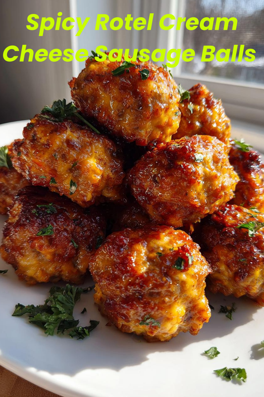 Spicy Rotel Cream Cheese Sausage Balls