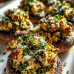 Vegan Tofu Stuffed Mushrooms