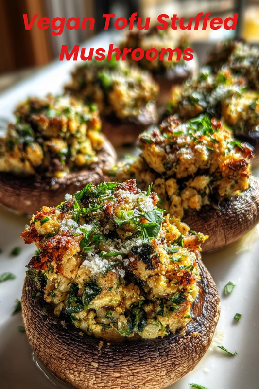 Vegan Tofu Stuffed Mushrooms