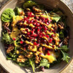 Winter Christmas Salad With Honey Mustard Dressing