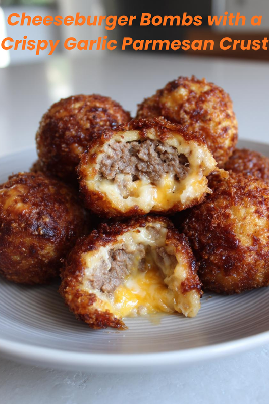 Cheeseburger Bombs with Garlic Parmesan Crust