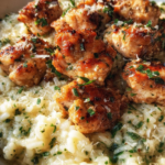 Chicken Scampi with Garlic Parmesan Rice