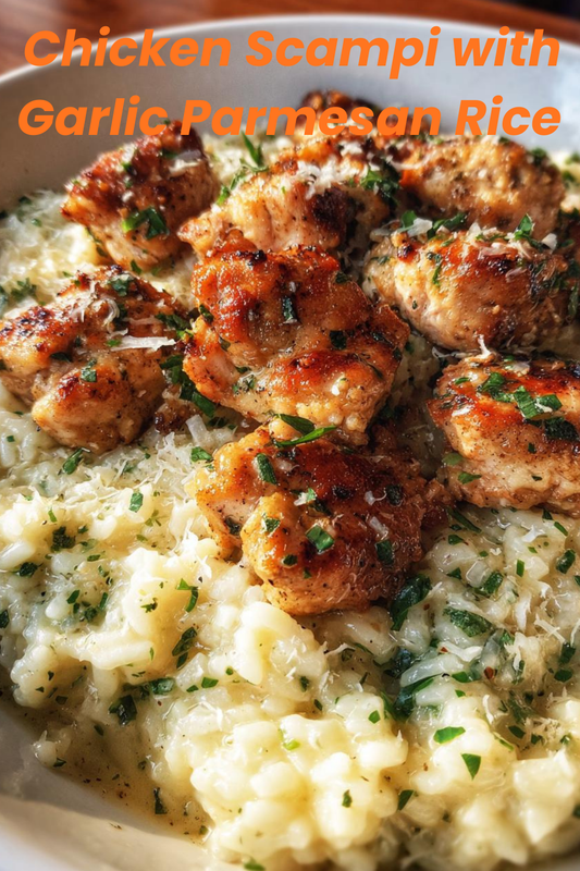 Chicken Scampi with Garlic Parmesan Rice