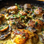 Creamy Garlic Mushroom Chicken Skillet