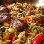 Easy One-Pan Balsamic Chicken Orzo with Vegetables