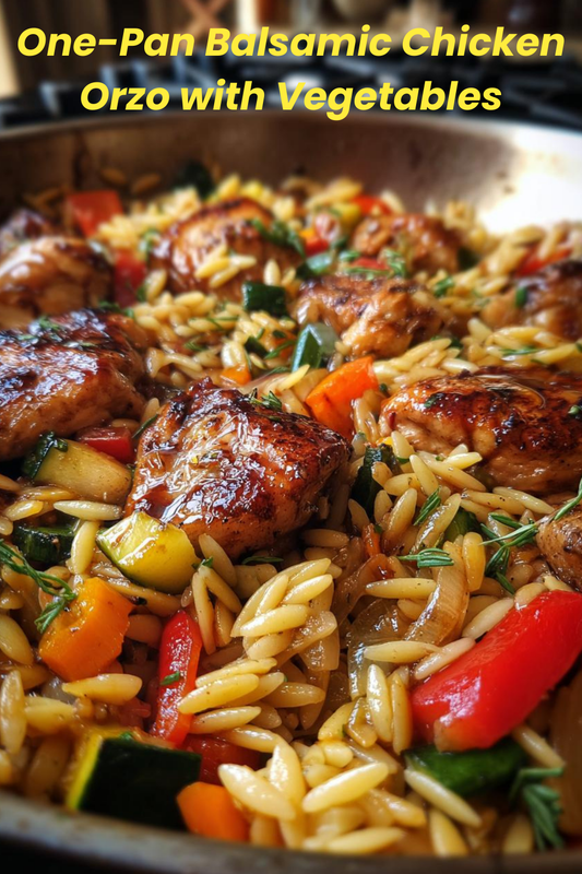 Easy One-Pan Balsamic Chicken Orzo with Vegetables