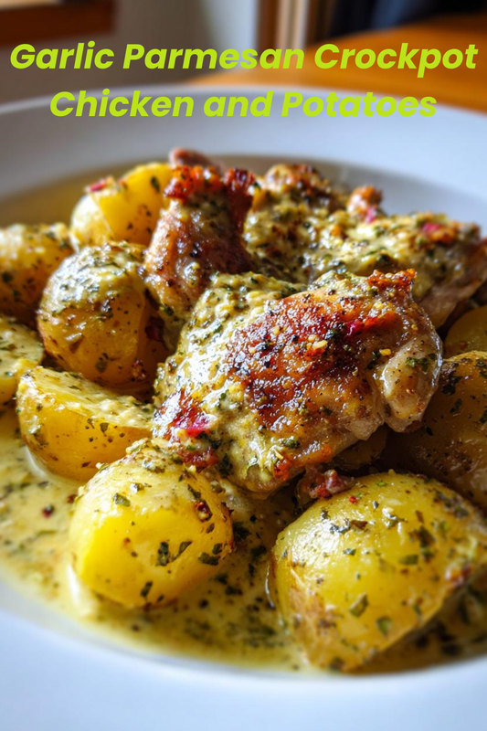 Garlic Parmesan Crockpot Chicken and Potatoes
