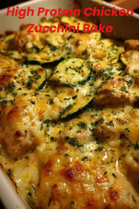 High Protein Easy Chicken Zucchini Bake
