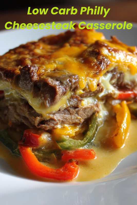 Low Carb Philly Cheesesteak Casserole