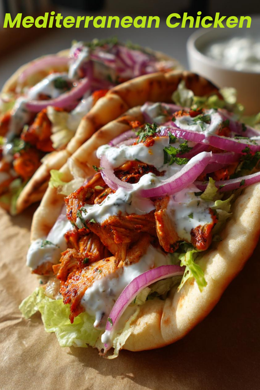 Mediterranean Chicken Gyros with Creamy Feta Tzatziki